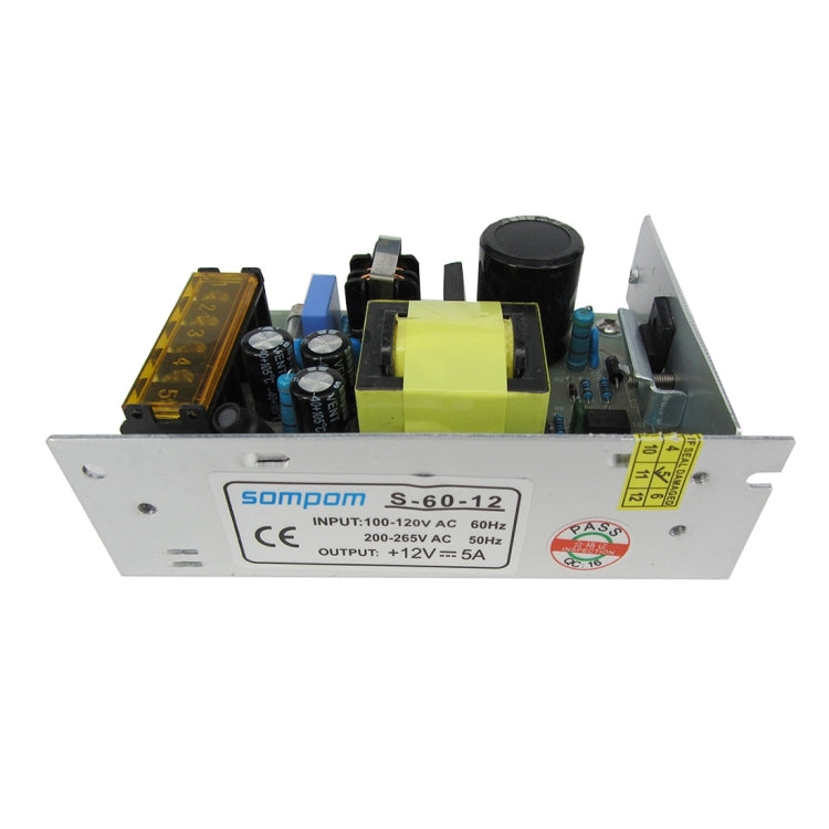 SOMPOM S-60-12 60W 12V 5A Iron Shell Driver LED Light Strip Lighting Monitor Power Supply