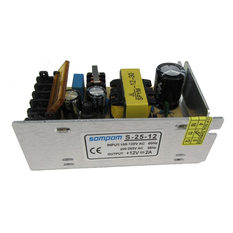 SOMPOM S-24-12 24W 12V 2A Iron Shell Driver LED Light Strip Lighting Monitor Power Supply