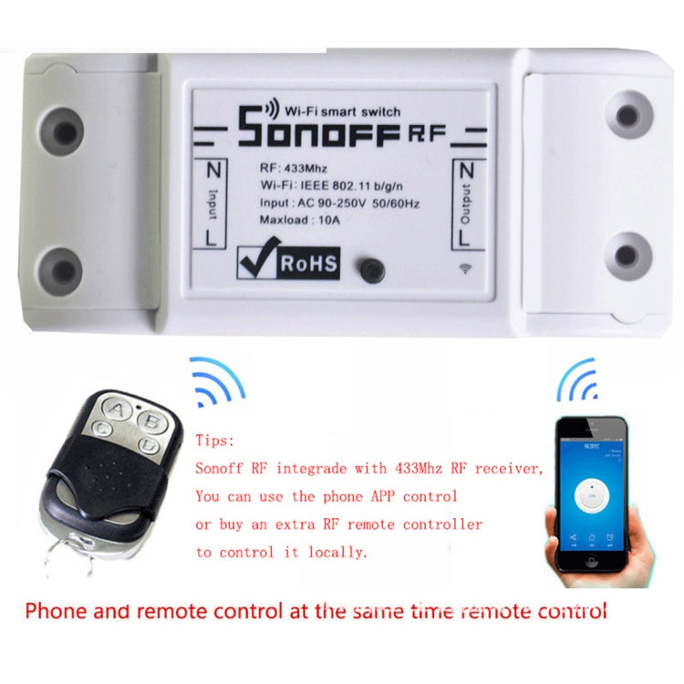 Sonoff Smart 433MHz Wireless 4 Buttons Metal Remote Controller, Remote Control Distance: 20-30m