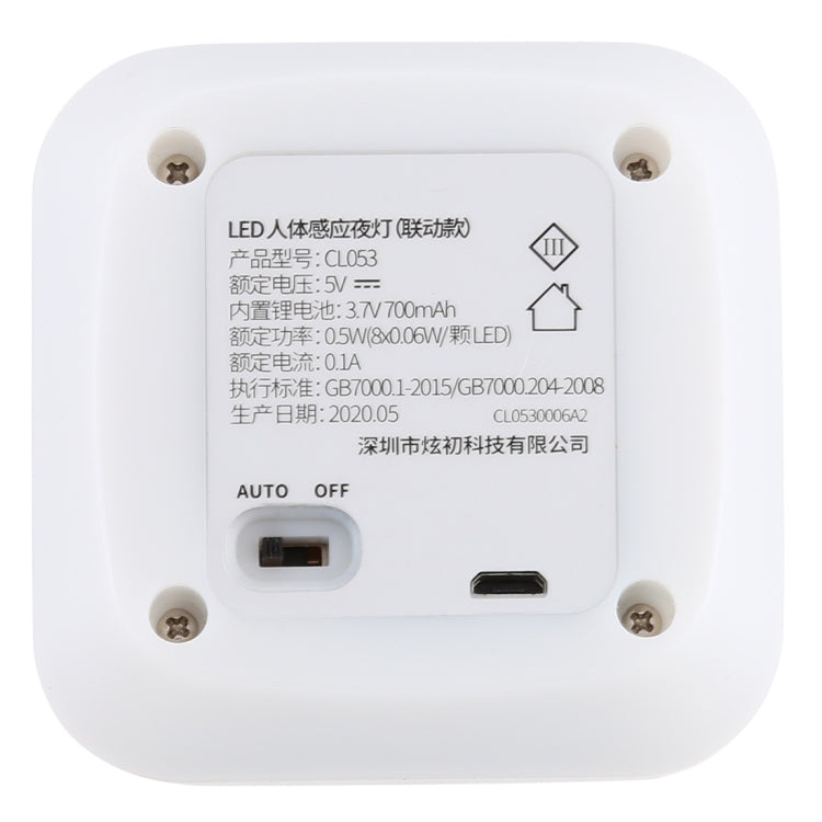 CL053 LED Square Human Body Sensor Light, Style: Linkage