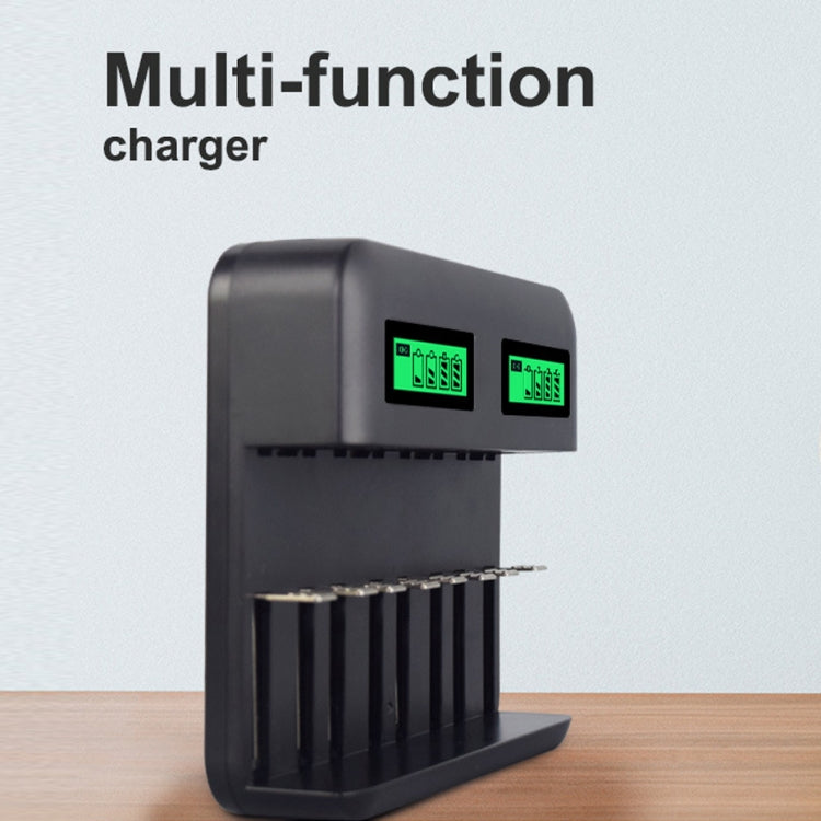 5V 2A USB 8 Slot Battery Charger for AA & AAA & C / D Battery, with LCD Display