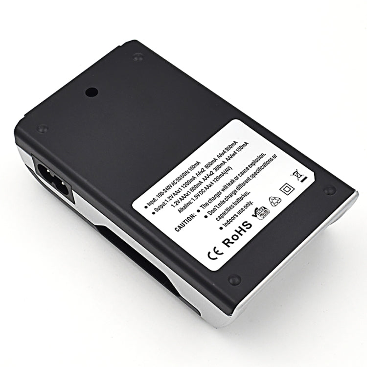 AC 100-240V 4 Slot Battery Charger for AA & AAA Battery, with LCD Display, UK Plug
