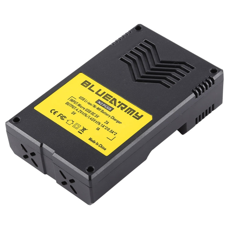 N2 PLUS Micro USB Smart Battery Charger with Indicator Light for 26650, 18650,18500, 14500, 16340(RCR123) IMR / Li-on Battery or AA, AAA, AAAA, C Ni-MH / Ni-Cd Battery