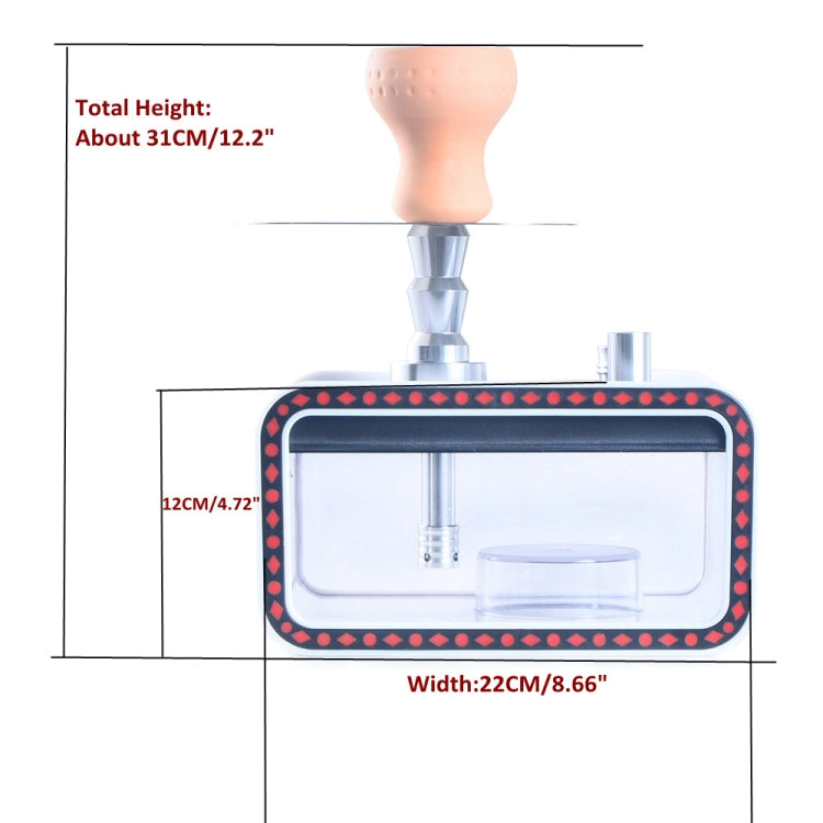 22528-YZH Acrylic Double Pipe Hookah Set
