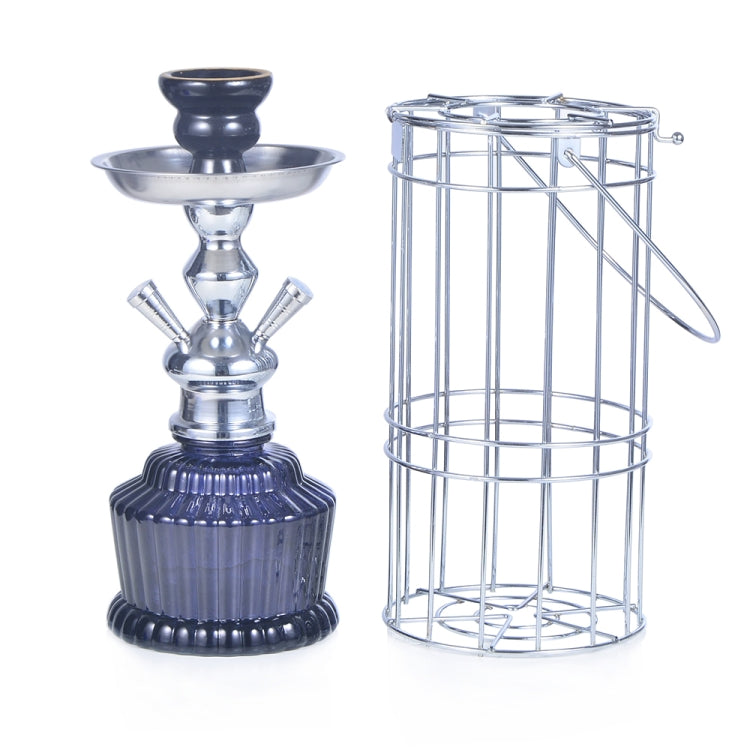 010-30 Double Tube Glass Iron Cage Hookah
