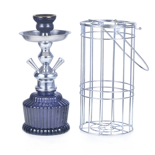 010-30 Double Tube Glass Iron Cage Hookah