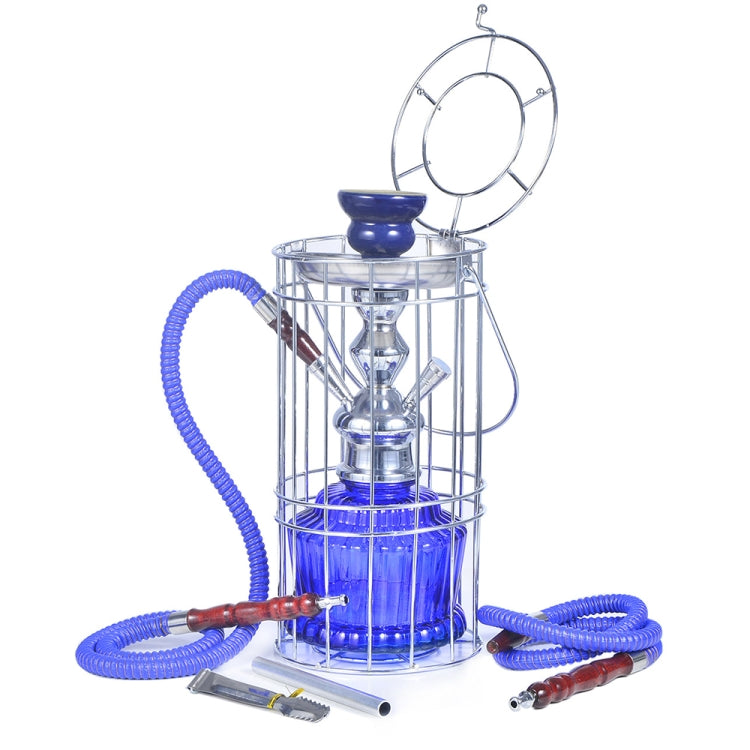 010-30 Double Tube Glass Iron Cage Hookah