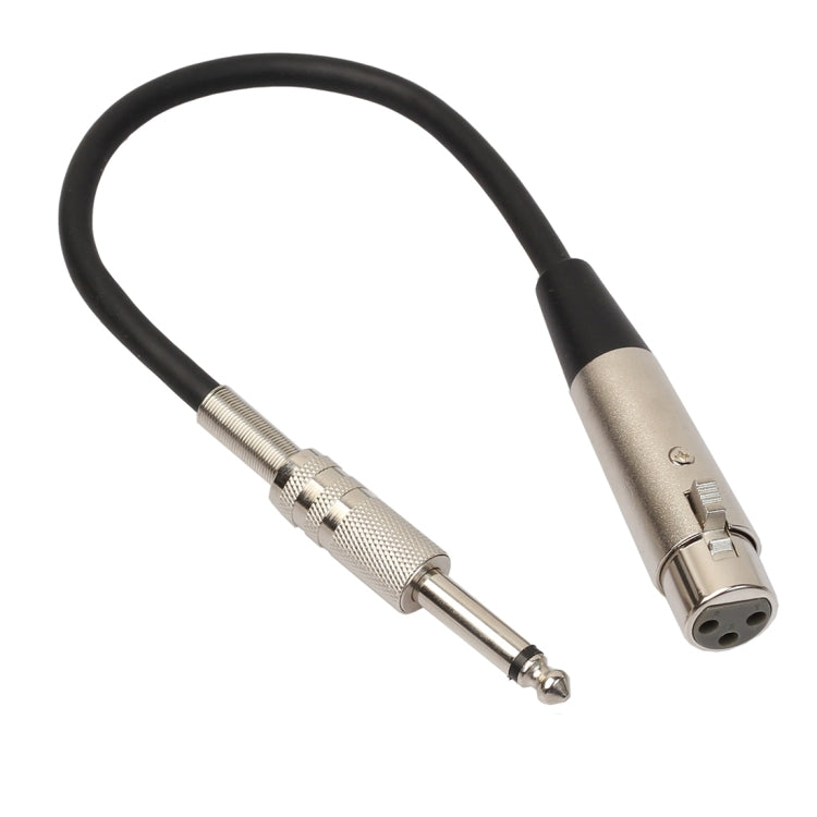 30cm XLR 3-Pin Female to 1/4 inch (6.35mm) Male Plug Stereo TRS Microphone Audio Cord Cable