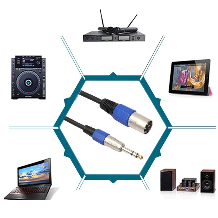 30cm XLR 3-Pin Male to 1/4 inch (6.35mm) XLR Female Plug Stereo Microphone Audio Cord Cable