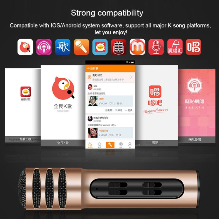 BGN-C7 Condenser Microphone Dual Mobile Phone Karaoke Live Singing Microphone Built-in Sound Card