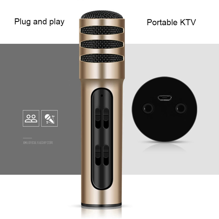 BGN-C7 Condenser Microphone Dual Mobile Phone Karaoke Live Singing Microphone Built-in Sound Card