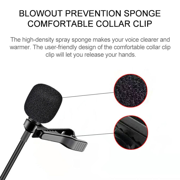 YICHUANG YC-LM10 USB-C / Type-C Intelligent Noise Reduction Condenser Lavalier Microphone, Cable Length: 1.5m