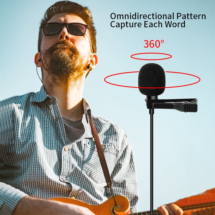 YICHUANG YC-VM20 3.5mm Port Video Recording Omnidirectional Lavalier Microphone, Cable Length: 6m