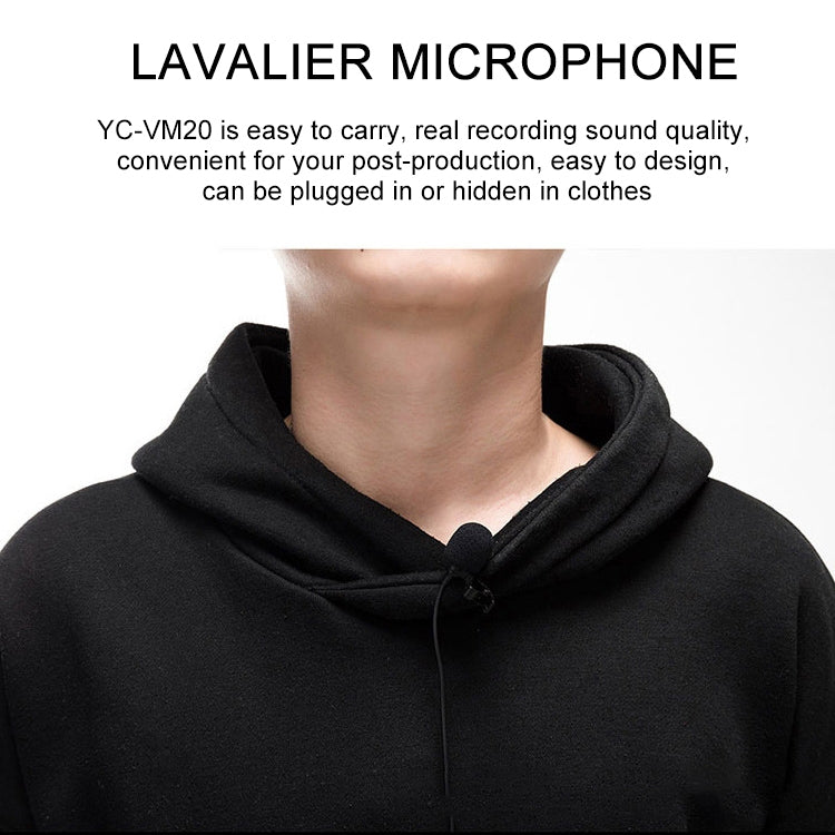 YICHUANG YC-VM20 3.5mm Port Video Recording Omnidirectional Lavalier Microphone, Cable Length: 6m