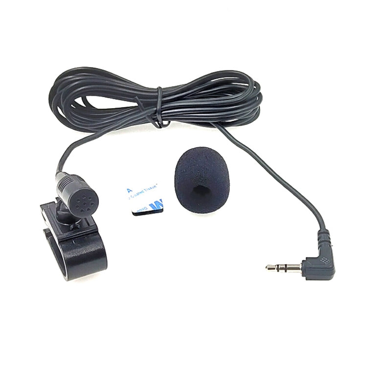 ZJ025MR Stick-on Clip-on Lavalier Stereo Microphone for Car GPS / Bluetooth Enabled Audio DVD External Mic, Cable Length: 3m, 90 Degree Elbow 3.5mm Jack