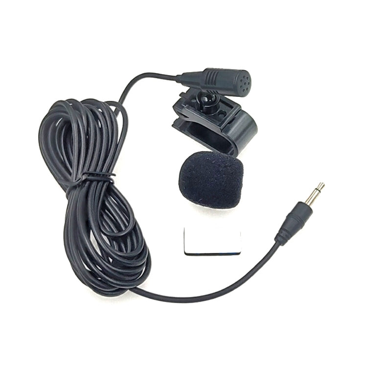 ZJ025MR Stick-on Clip-on Lavalier 3.5mm Jack Mono Microphone for Car GPS / Bluetooth Enabled Audio DVD External Mic, Cable Length: 3m