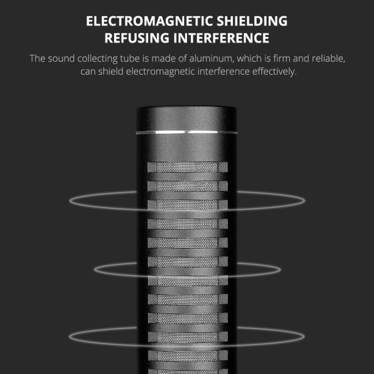 YELANGU YLG9933A MIC07 Professional Interview Condenser Video Shotgun Microphone with 6.5mm Audio Adapter & 3.5mm RXL Audio Cable