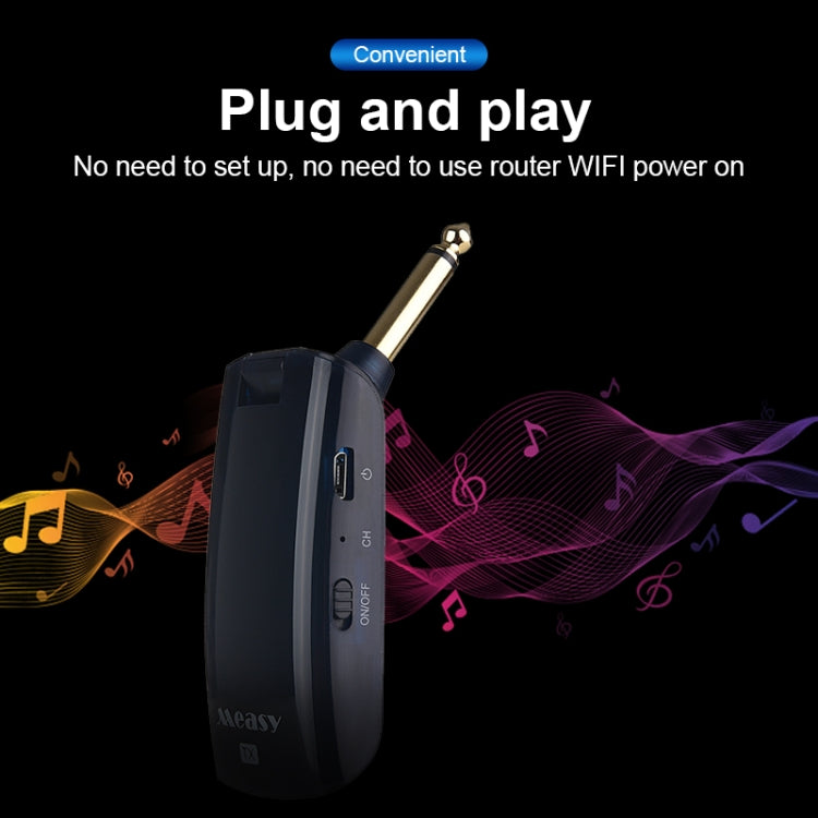 Measy AU688-U 20 Channels Wireless Guitar System Rechargeable Musical Instrument Transmitter Receiver