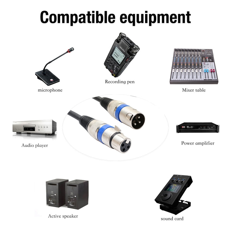 1m 3-Pin XLR Male to XLR Female MIC Shielded Cable Microphone Audio Cord