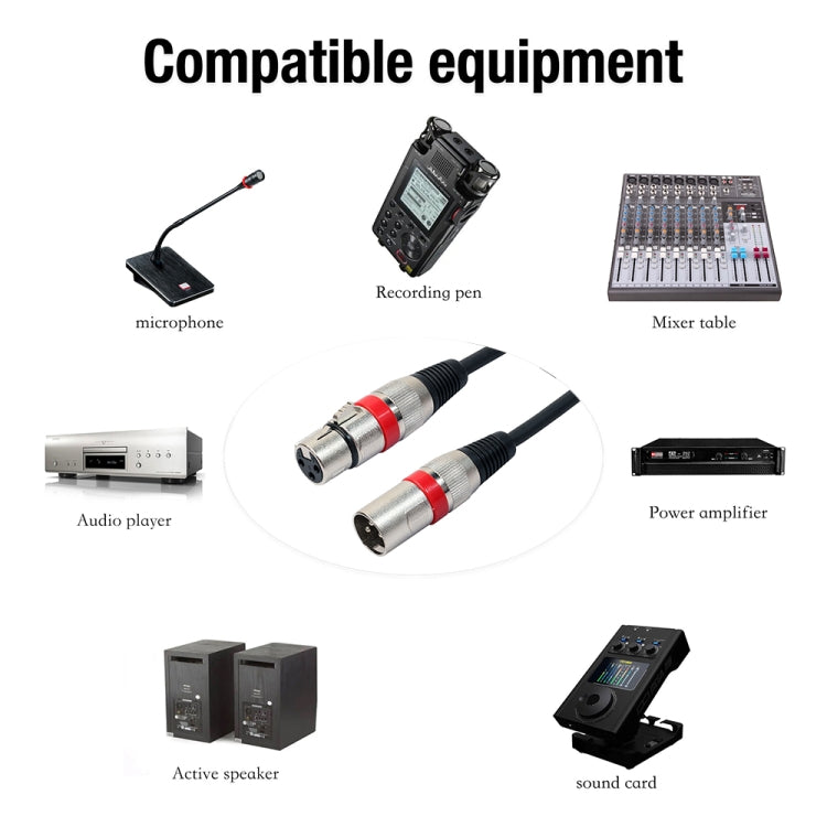 10m 3-Pin XLR Male to XLR Female MIC Shielded Cable Microphone Audio Cord