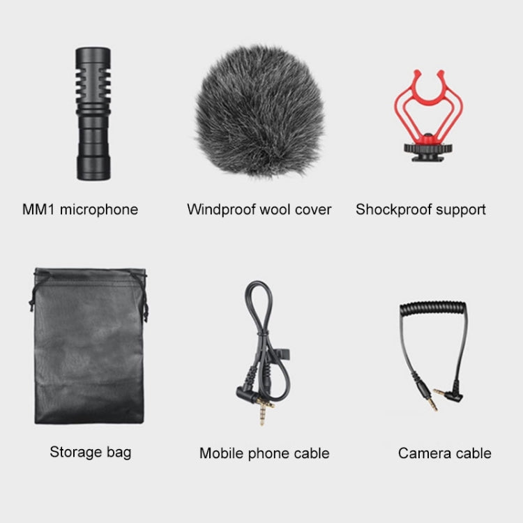 MM1 Live Recording Interview Intelligent Noise Reduction Condenser Microphone for Mobile Phone / SLR Camera / Camcorder
