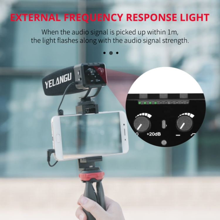 YELANG MIC09 Shotgun Gain Condenser Broadcast Microphone with Windshield for Canon / Nikon / Sony DSLR Cameras, Smartphones