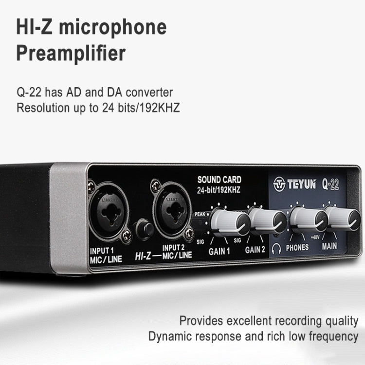 TEYUN Q-22 USB Computer Free Srive Microphone External Sound Card