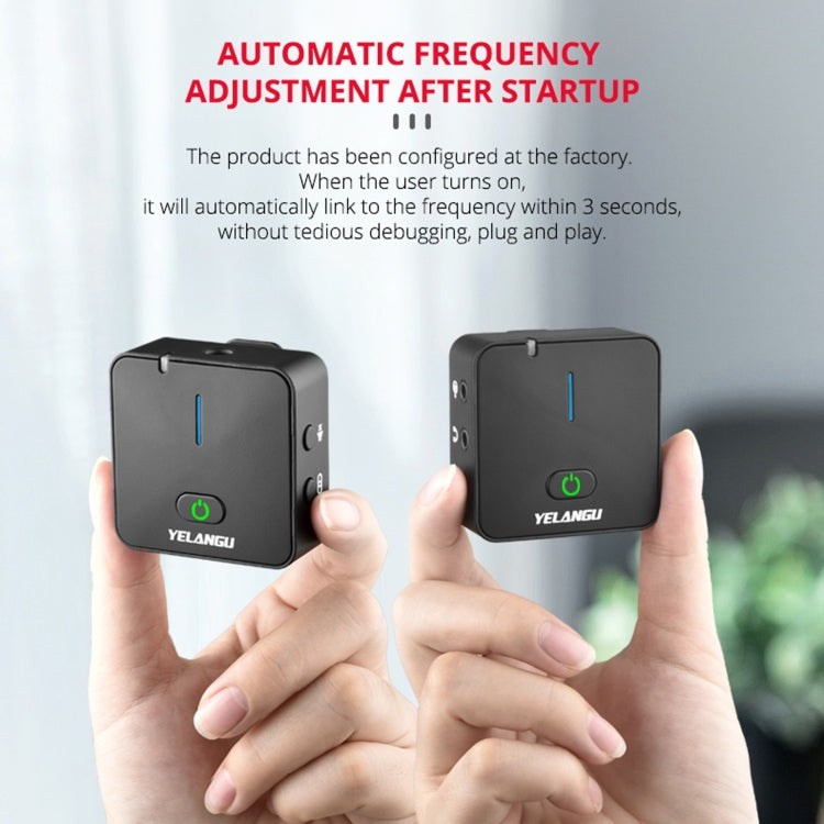 YELANGU MX5S 2.4G Live Broadcast Interview Wireless Recording Camera Microphone, 1 Receiver to 2 Transmitter
