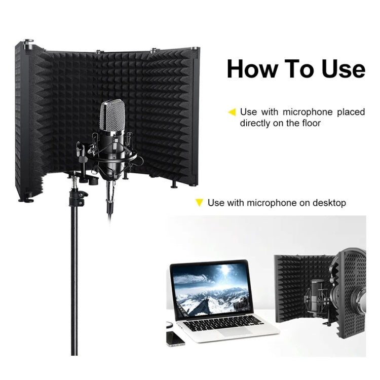 XTUGA P75 Foldable Recording Microphone Isolation Shield