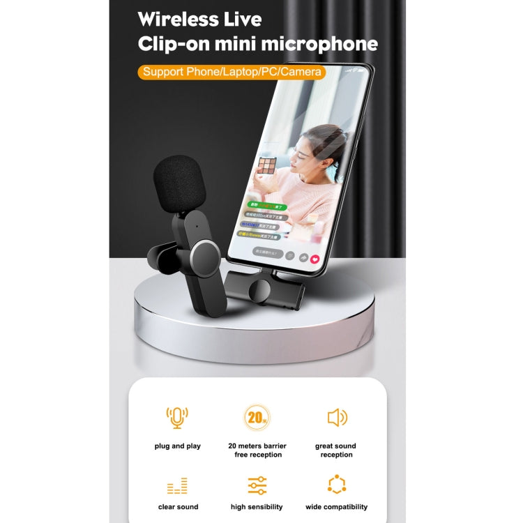 Type-C / USB-C Interface Live Broadcast Wireless Lavalier Microphone
