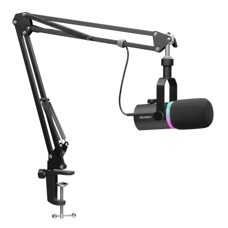 FEELWORLD PM1-AS XLR/USB Dynamic Microphone for Podcasting Recording Gaming Live Streaming with Boom Arm