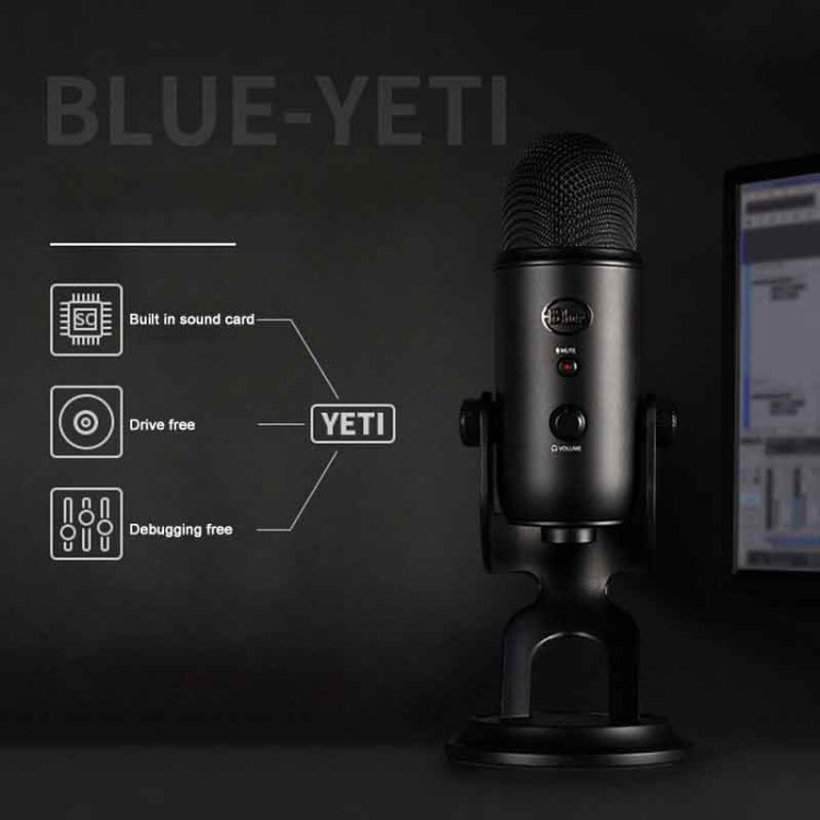 Logitech Blue Yeti USB Condenser Microphone, Blue Yeti(Blue), Blue Yeti(Silver), Blue Yeti(Black)