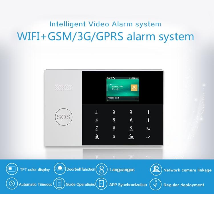 PG-105-GSM GSM/GPRS + WiFi Intelligent Alarm System with Touch Keypad & LCD Screen & RFID Function, US Version