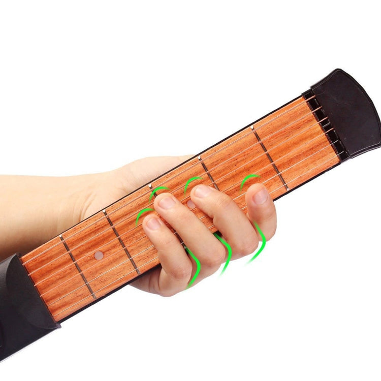6 Fret Portable Pocket Guitar Practice Tool Gadget for Beginner Chord Fingering Practice Tool
