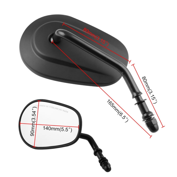 MB-MR008-BK Motorcycle Modified Rotatable Matt Rear View Mirror Set for Harley Davidson XL 883 1200