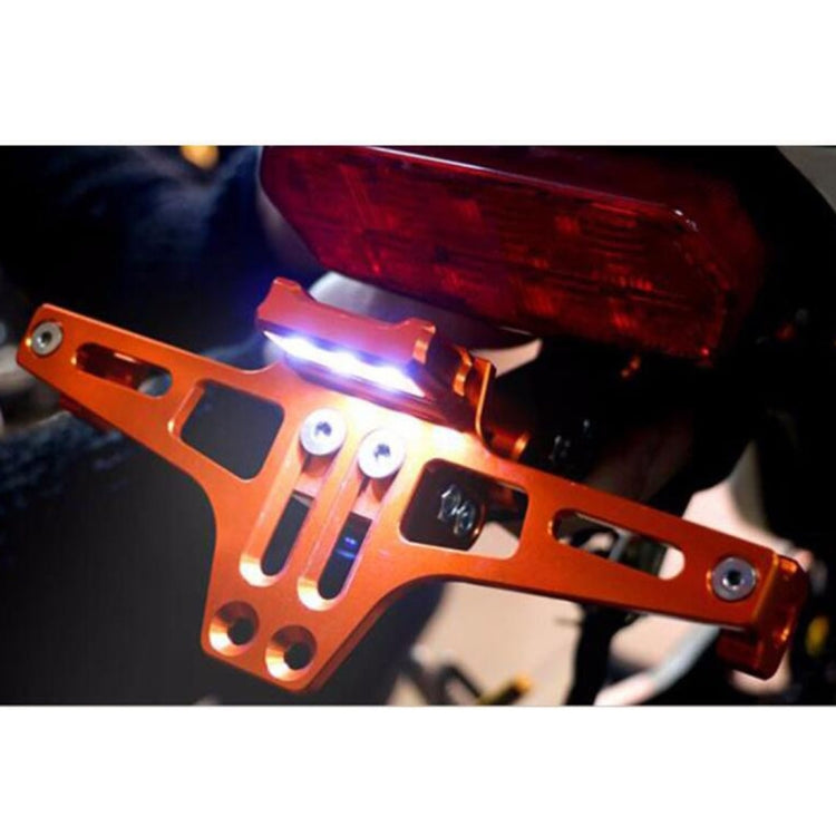 LPF013 Motorcycle Modification Accessories Universal Aircraft Shape Aluminum Alloy License Plate Bracket with LED Lights