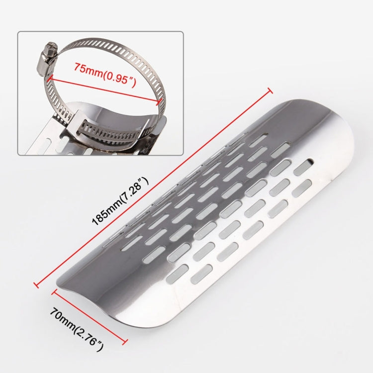 MB-EX014-S Motorcycle Modification Accessories Iron 75mm Exhaust Pipe Heat Shield for Kawasaki