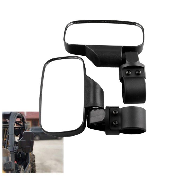 MB-MR016-BK 2 PCS Motorcycle UTV Modified Side View Mirrors for UTV with 1.75 inch and 2 inch Roll Cage