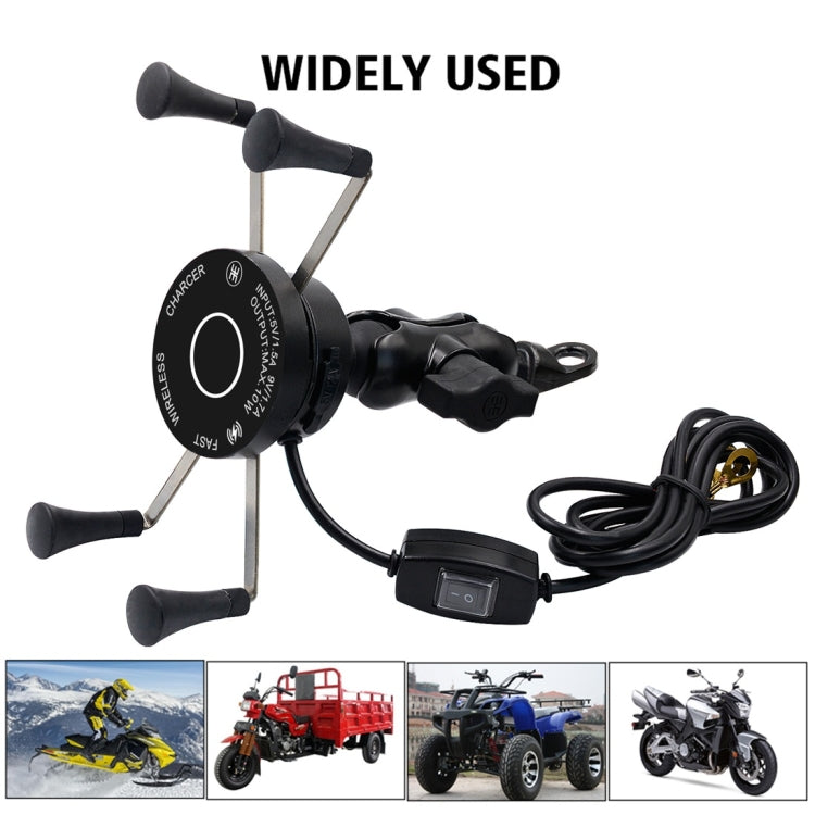CS-878A1 Multi-function Motorcycle Wireless Wired Aluminum Alloy Mobile Phone Holder Charger
