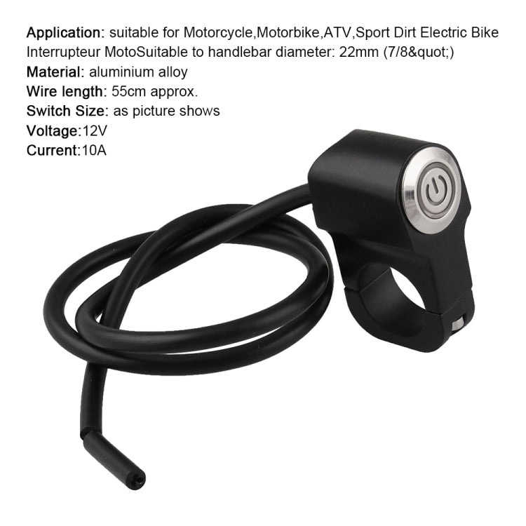 MB-BS001-R Motorcycle Motorcycle Switches 22mm Handlebar Mount Switch Headlight Hazard Brake Light Power Switch with Indicator Light