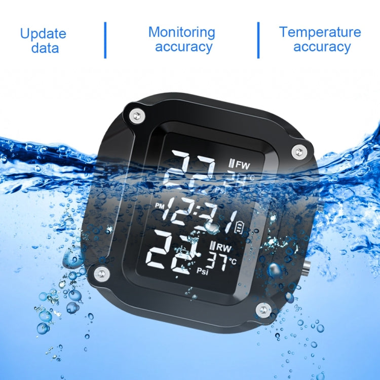 M6 Anti-vibration Motorcycles Tire Pressure Monitor with Anti-theft Screw Holder