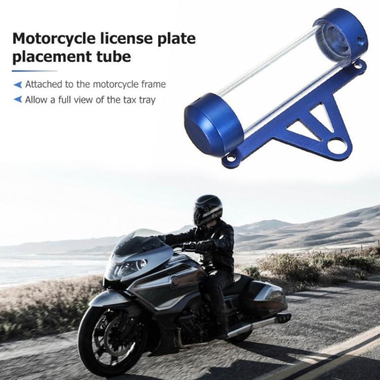 MP1001 Motorcycle Paper Car License Plate Placement Tube Waterproof Motorcycle Tax Tube Cylindrical Disc Paper Holder Air Vehicle License Plate Frame for Motorcycles