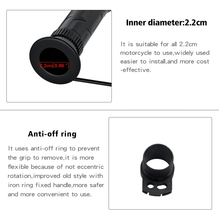 WUPP CS-990A1 Motorcycle Modified Intelligent Electric Heating Hand Cover Heated Grip Handlebar with Five Gear Temperature Control & Five Colors Indicator