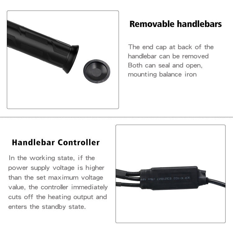 WUPP CS-990A1 Motorcycle Modified Intelligent Electric Heating Hand Cover Heated Grip Handlebar with Five Gear Temperature Control & Five Colors Indicator