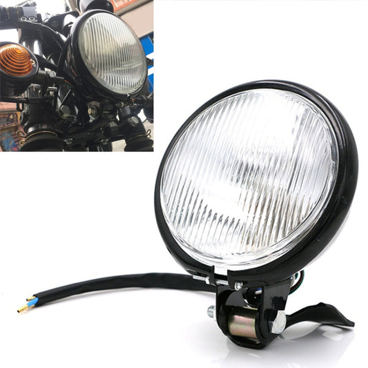 4 inch Motorcycle Black Shell Glass Retro Lamp LED Headlight Modification Accessories