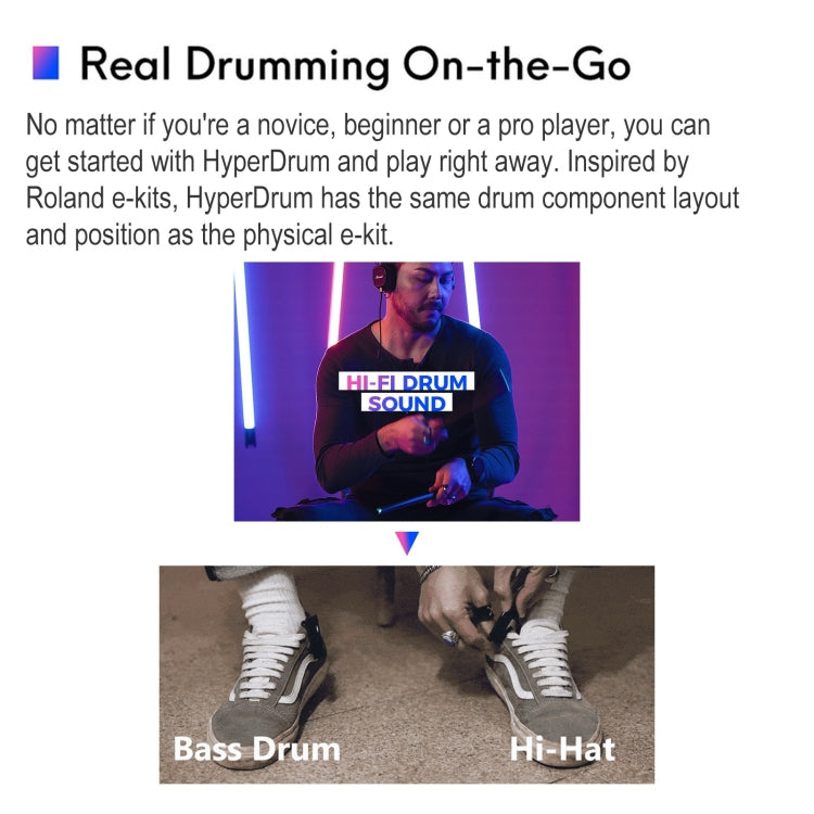 Hyperdrum Somatosensory Virtual Drum Kit Smart Portable Musical Instrument