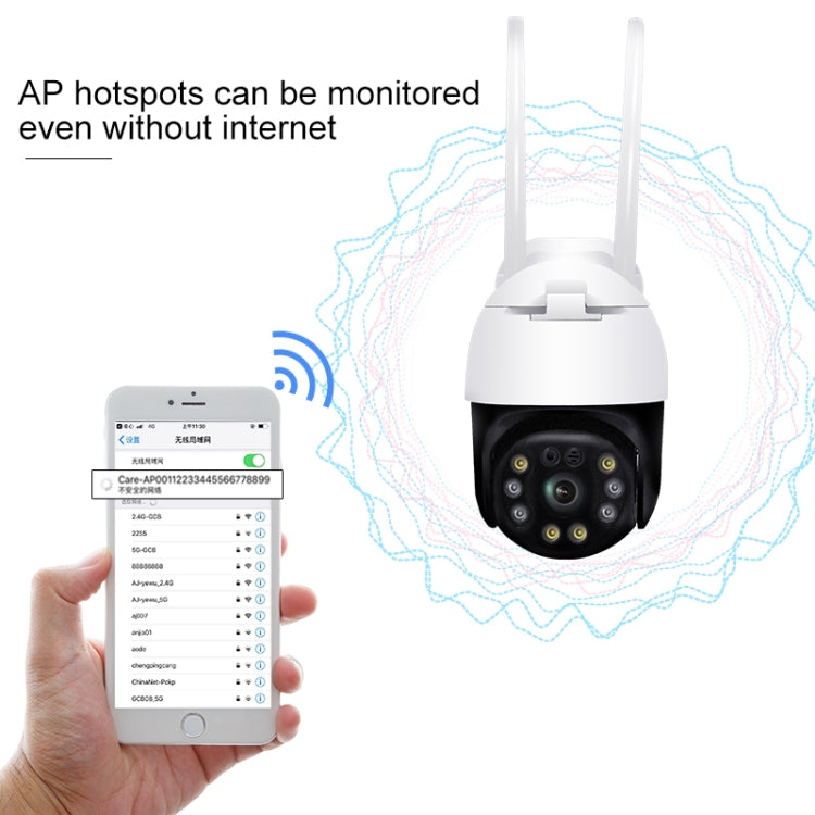 QX36 1080P 3.0MP 3.6mm Lens IP65 Waterproof PTZ 360 Degree Rotating WIFI Camera, Support Day and Night Full Color & Two-way Voice Intercom & Motion Humanoid Detection & Video Playback & 128GB TF Card, AU Plug