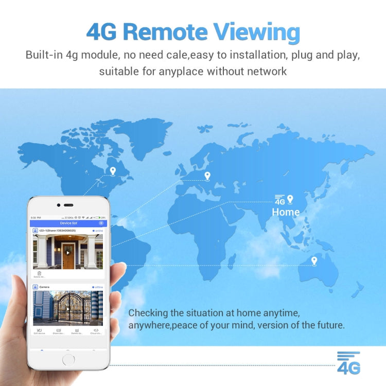 ESCAM QF480 US Version HD 1080P IP66 Waterproof 4G Solar Panel PT IP Camera without Battery, Support Night Vision / Motion Detection / TF Card / Two Way Audio