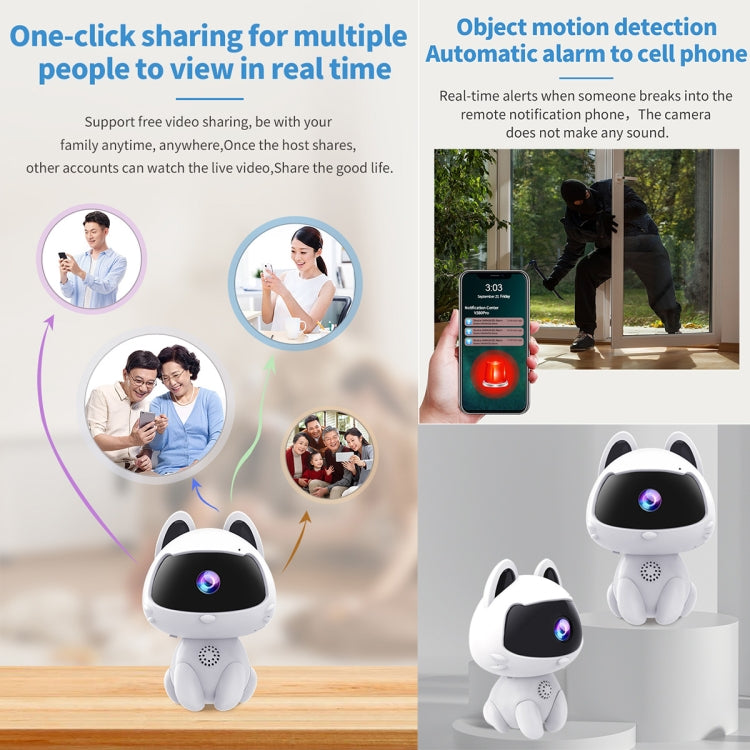 K9 Cute Pets Smart Home Camera, Support Night Vision & Two-way Voice & Motion Detection