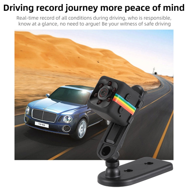 SQ11 Mini DV HD 1080P 6 LEDs Sport Recorder Camera with Holder, Support Monitor Detection & IR Night Vision & TF Card